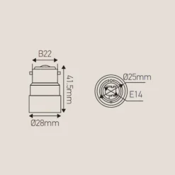 Adaptateur B22 vers E14 blanc