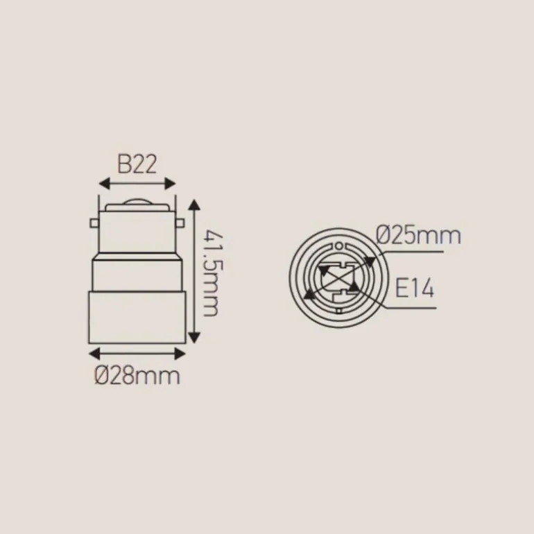 Adaptateur B22 vers E14 blanc