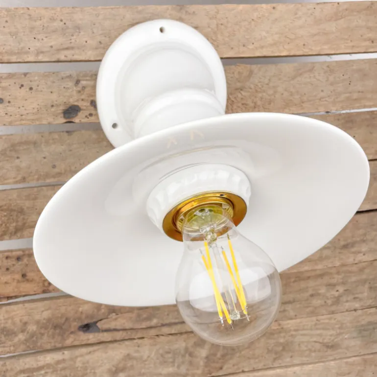 Applique blanche en porcelaine avec réflecteur Ø 21 cm