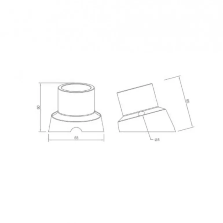 Applique murale E27 courbe en porcelaine