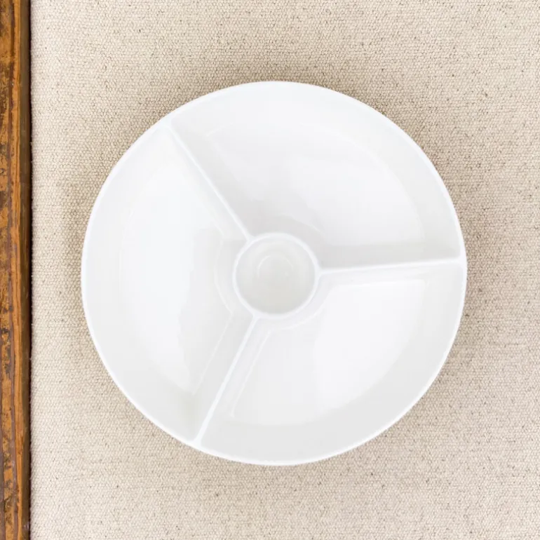 Assiette apéritif à compartiments en porcelaine