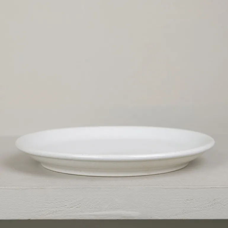 Assiette à dessert en grès naturel