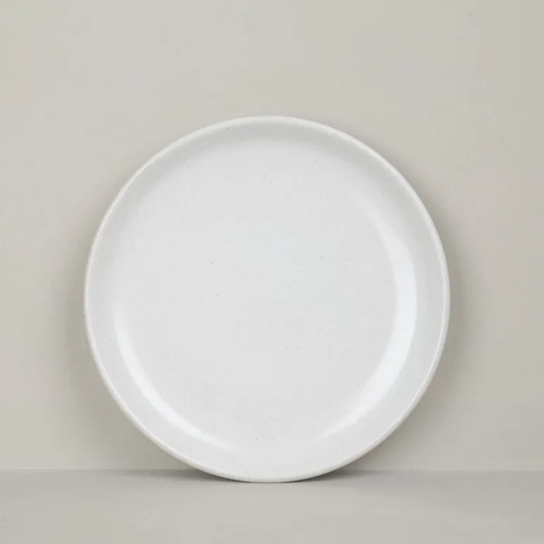 Assiette à dessert en grès naturel