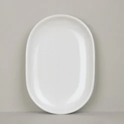Assiette ovale en grès naturel