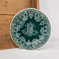 6 assiettes à dessert dépareillées vertes - Gien