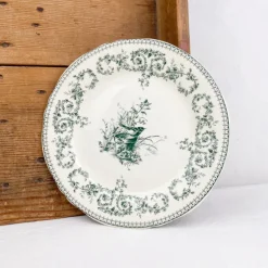6 assiettes à dessert dépareillées vertes - Gien