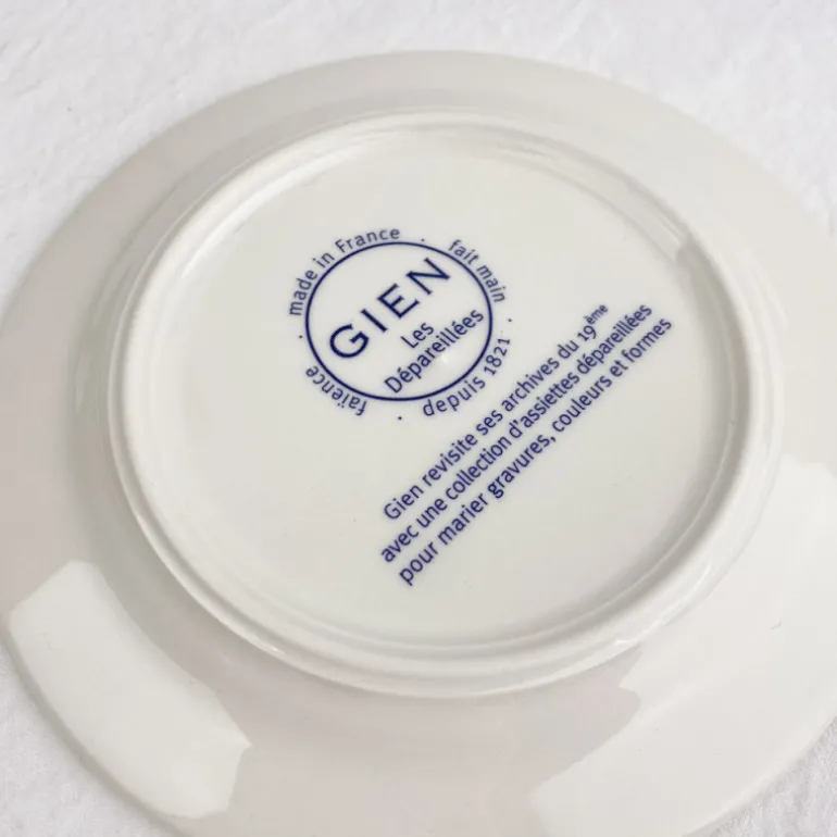 6 assiettes plates dépareillées vertes - Gien