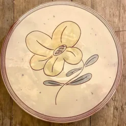 Assiette tourne-omelette décor anémone