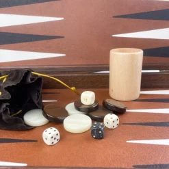 Backgammon bois et cuir végane