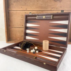 Backgammon bois et cuir végane