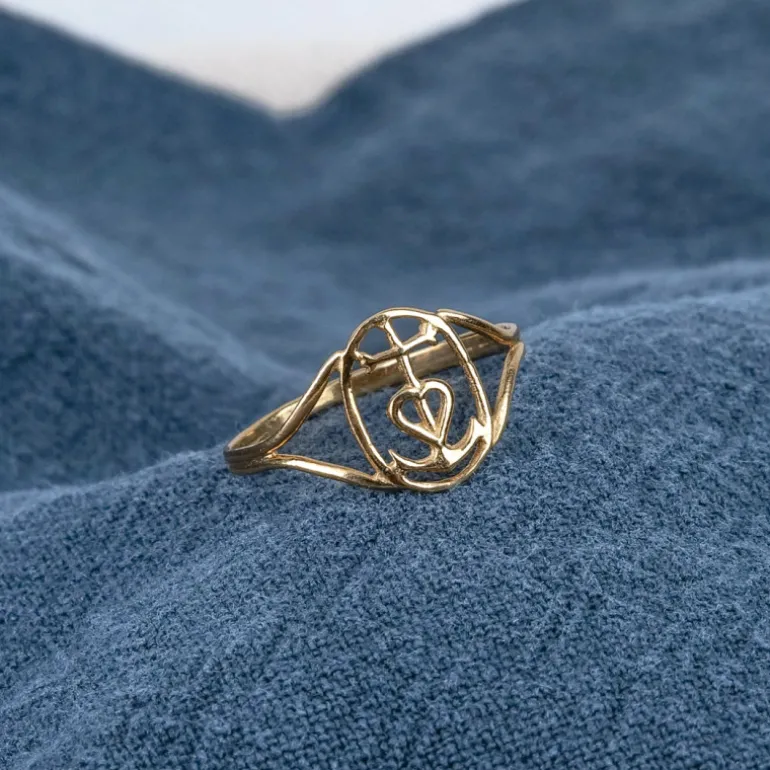 Bague fine Croix de Camargue vermeil