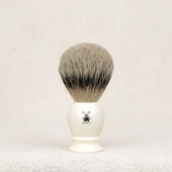 Blaireau de rasage pur argenté