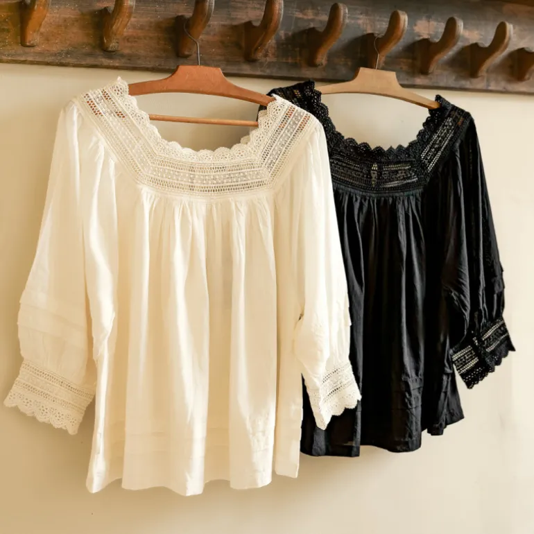 Blouse col dentelle