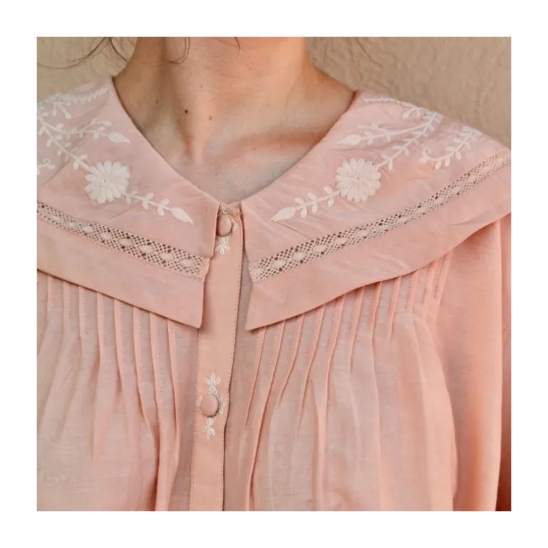 Blouse col marin rose
