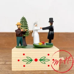 Boîte à musique en bois Mariage champêtre