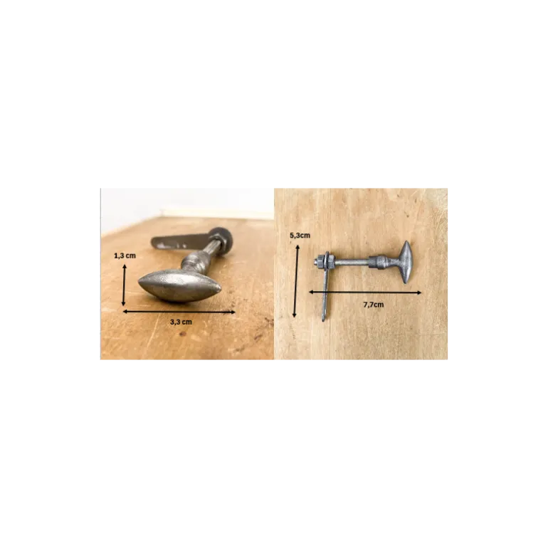 Bouton clavette olive en fer