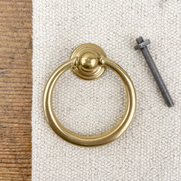 Bouton de meuble anneau en laiton Ø48mm
