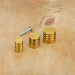 Bouton de meuble cylindre laiton poli