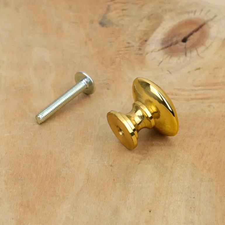 Bouton de meuble olive laiton poli