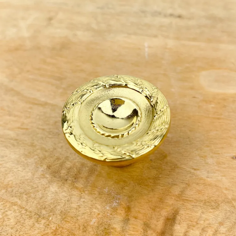 Bouton de tiroir décoratif en laiton poli