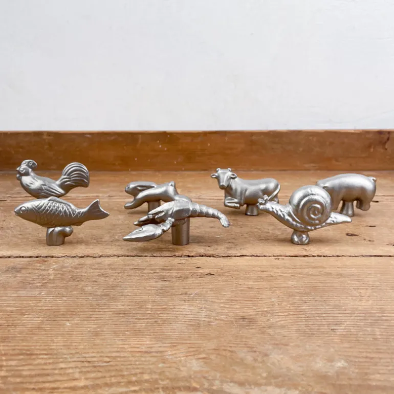 Boutons de cocotte animaux en fonte d'inox