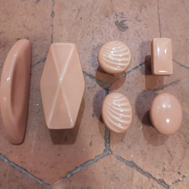 Boutons de porte & placards porcelaine saumon