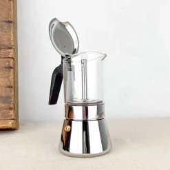 Cafetiere italienne verre et inox 6T