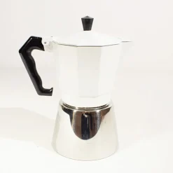 Cafetière italienne blanche en inox et aluminium