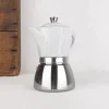 Cafetière italienne en porcelaine et inox 4 / 8 T