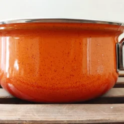 Casserole émaillée orange Ø16