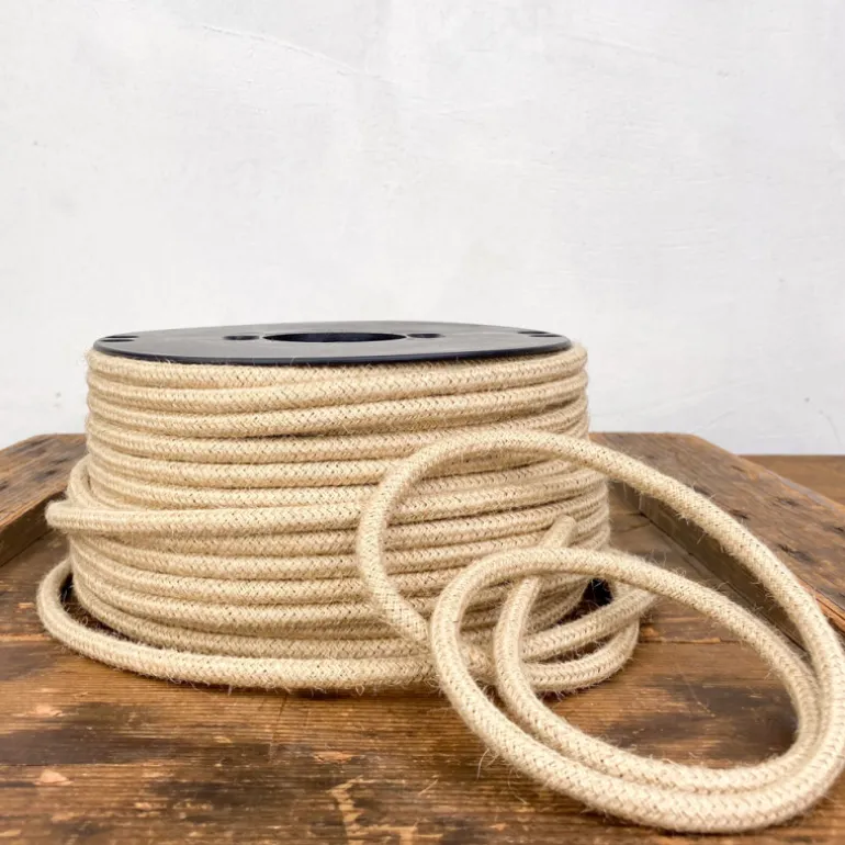 Câble luminaire rond jute