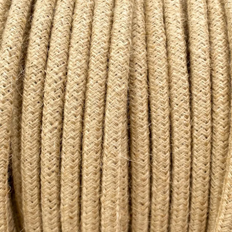 Câble luminaire rond jute