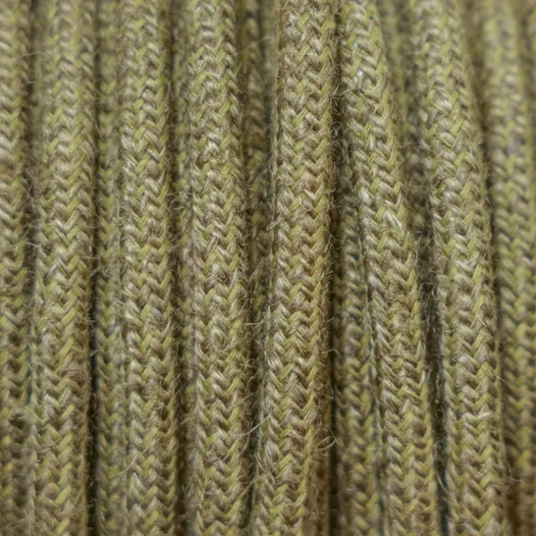 Câble luminaire rond marron jute