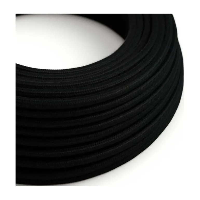 Câble luminaire rond Noir Charbon