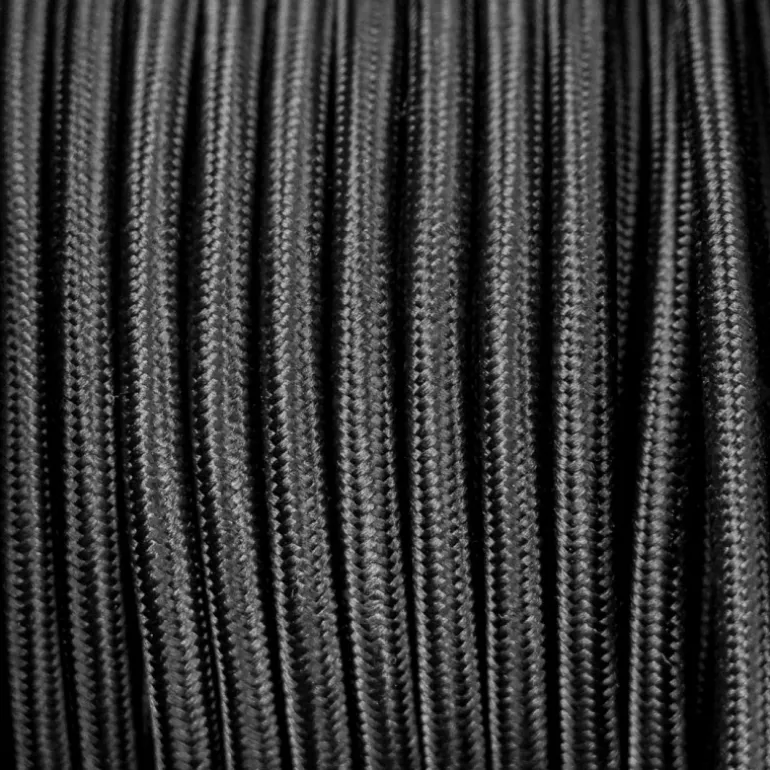 Câble luminaire rond Noir Charbon