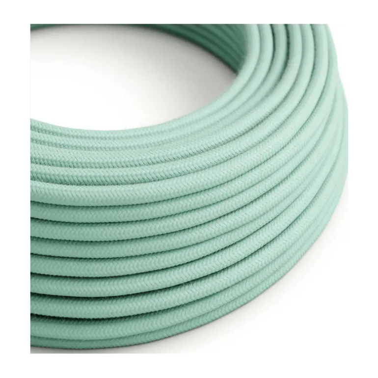Câble luminaire rond vert d'eau