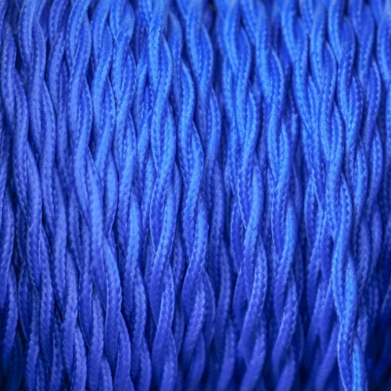 Câble luminaire torsadé bleu électrique brillant