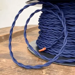 Câble luminaire torsadé bleu profond
