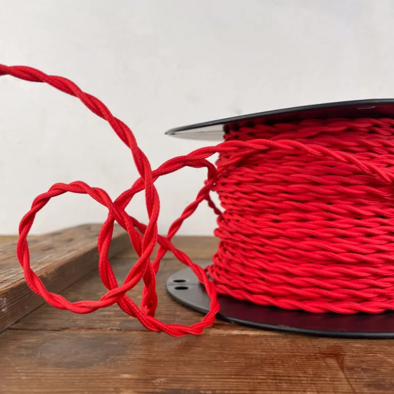 Câble luminaire torsadé rouge feu