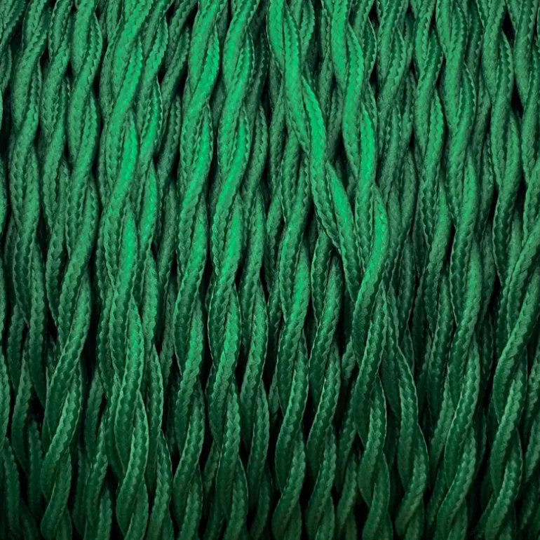 Câble luminaire torsadé vert forêt