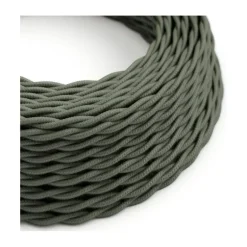 Câble luminaire torsadé vert sauge