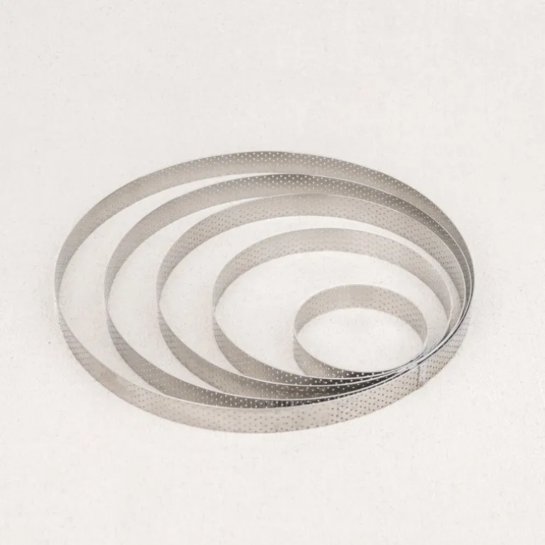 Cercle à tarte perforé en inox De Buyer