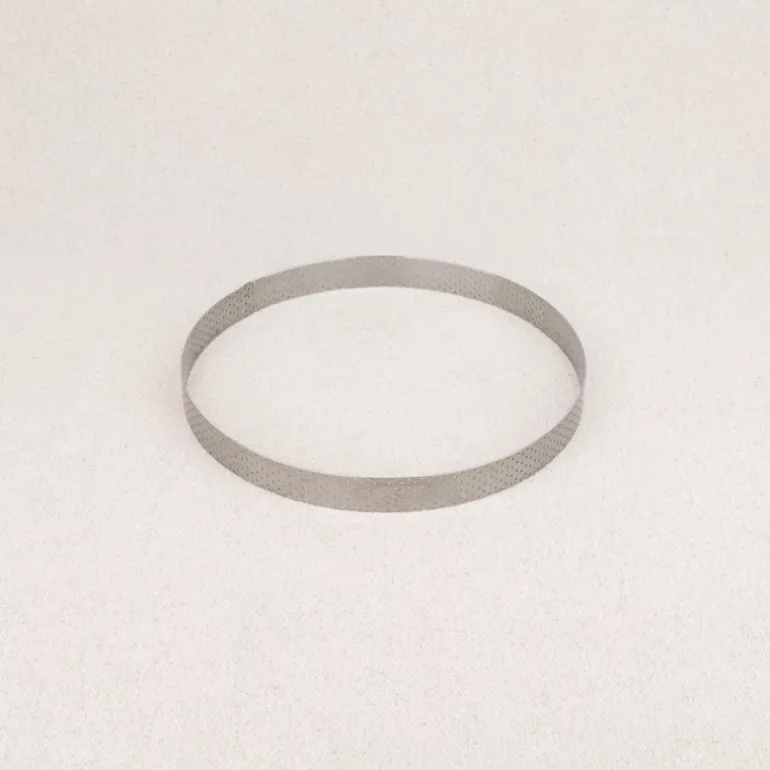 Cercle à tarte perforé en inox De Buyer