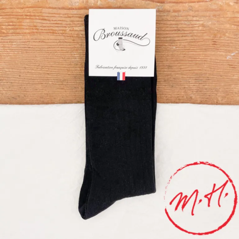 Chaussettes noires en fil d'Ecosse