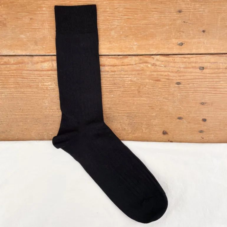 Chaussettes noires en fil d'Ecosse