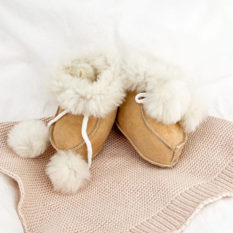 Chaussons fourrés bébé en mérinos