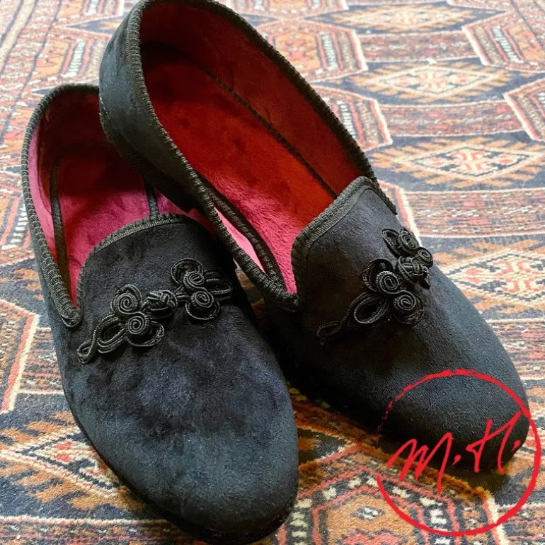 Chaussons smoking en velours