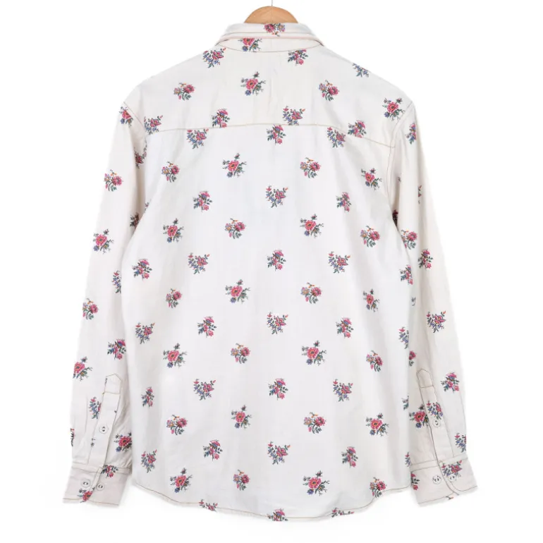 Chemise écrue à fleurs