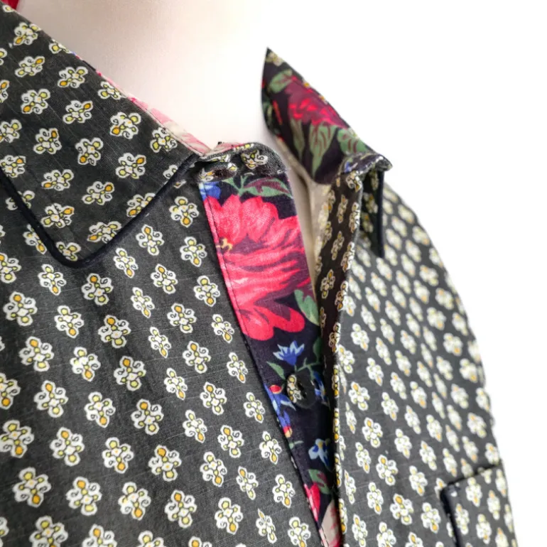 Chemise provençale à bordures fleuries