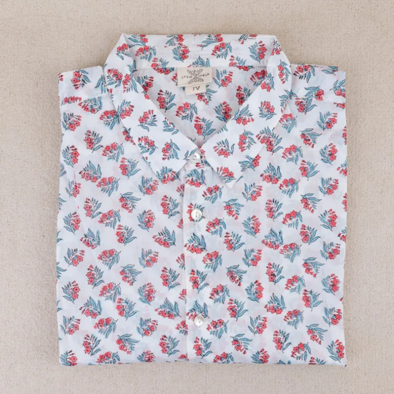 Chemise provençale fleurs de laurier